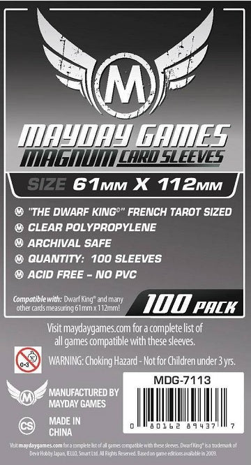 Mayday Sleeves: MDG-7113 Magnum Dwarf King French Tarot 61x110mm (100)