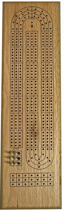 Crib Board 3-Track Oak with Metal Pegs WWI-33503
