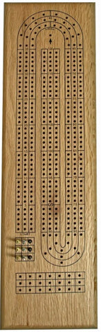 Crib Board 3-Track Oak with Metal Pegs WWI-33503
