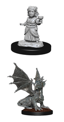 Wizkids Minis D&D 90153 Silver Dragon Wyrmling & Halfling Friend