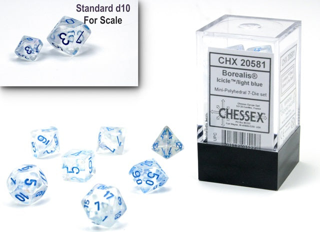 Chessex Poly Mini Borealis Icicle/Light Blue Luminary