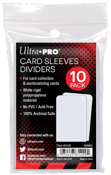 Card Sleeves Up Dividers 10ct