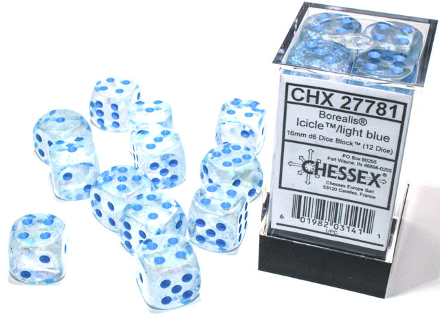 Chessex 12d6 Borealis Icicle/light Blue Luminary
