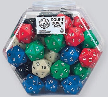 Dice Koplow Jumbo Opaque Countdown D20