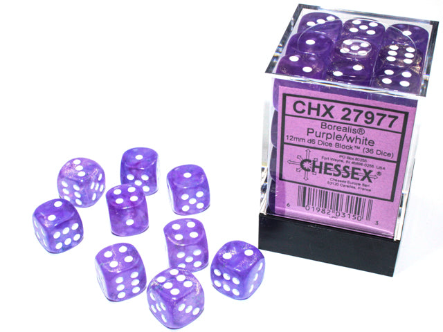 Chessex 36d6 Borealis Purple/white Luminary