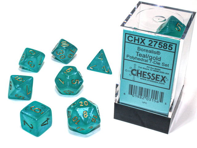 Chessex Poly Borealis Teal/gold Luminary