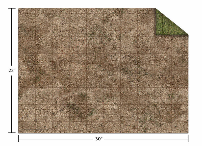 Monster Adventure Mat: 22" x 30" Broken Grassland/Desert Scrubland