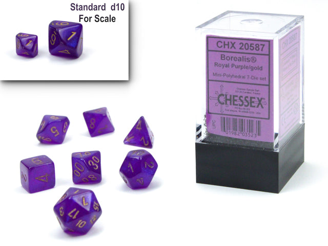 Chessex Poly Mini Borealis Royal Purple/Gold