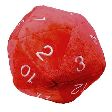 Dice Up Plush Jumbo 10" D20 Red/white