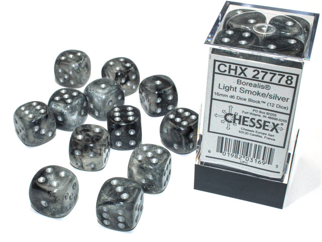 Chessex 12d6 Borealis Light Smoke/silver Luminary