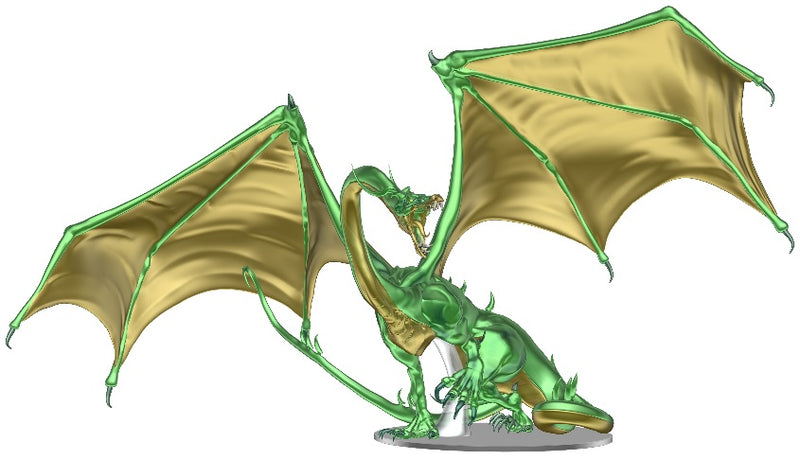 D&D Minis Icons of the Realms Adult Emerald Dragon Premium Figure