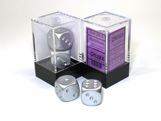 Chessex D6 Aluminum Plated 16mm 2ct