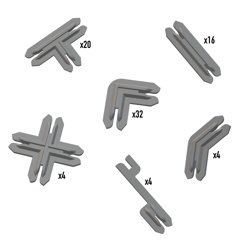 Battle Systems Plastic Terrain Clips - Grey