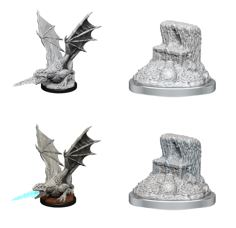 Wizkids Minis D&D 90589 White Dragon Wyrmling