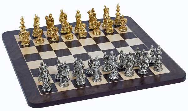 Chess Set 16" Pewter Medieval  We16-5416