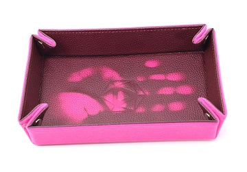 Die Hard Dice Folding Rectangle Tray Pink W/pink Stitch