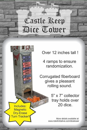 RPG Castle Keep Dice Tower w/ Magnetic Tracker
