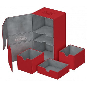 Ugd Deck Box Twin Flip N Tray 200+ Red