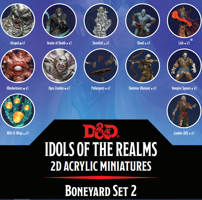 Wizkids D&D Minis Icons of the Realms 2D Boneyard Set 2