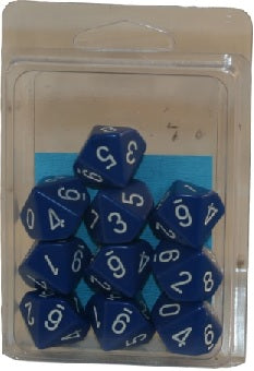 Chessex 10d10 Opaque Blue/white