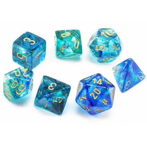 Chessex Poly Nebula Oceanic/Gold Luminary