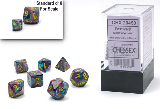 Chessex Poly Mini Festive Mosaic/Yellow