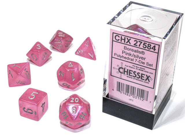 Chessex Poly Pink/silver Luminary