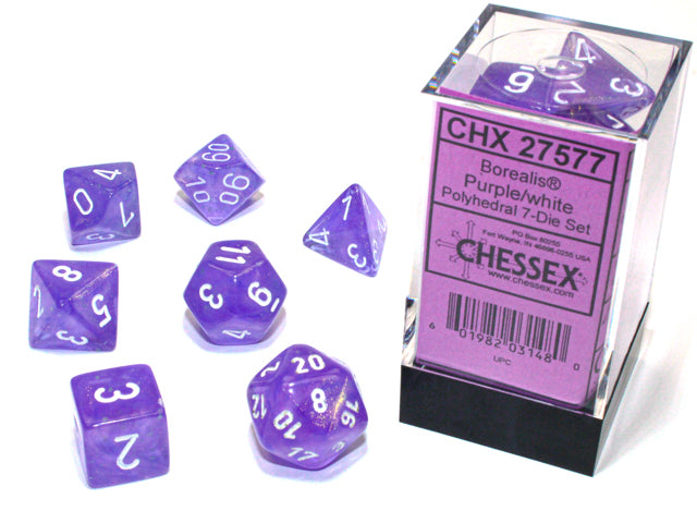 Chessex Poly Borealis Purple/white Luminary