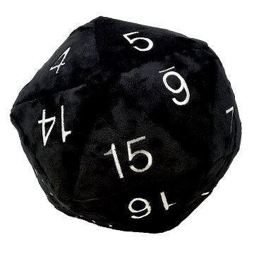 Dice Up Plush Jumbo 10" D20 Black/silver