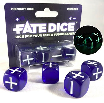 Rpg Fate Dice Midnight Dice