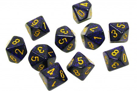 Chessex 10d10 Speckled Golden Cobalt