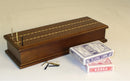 Crib Board 3-Track Walnut with Storage, Cards, and Metal Pegs WWI-33603