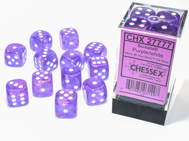 Chessex 12d6 Borealis Purple/white Luminary