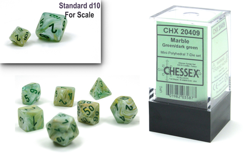 Chessex Poly Mini Marble Green/Dark Green