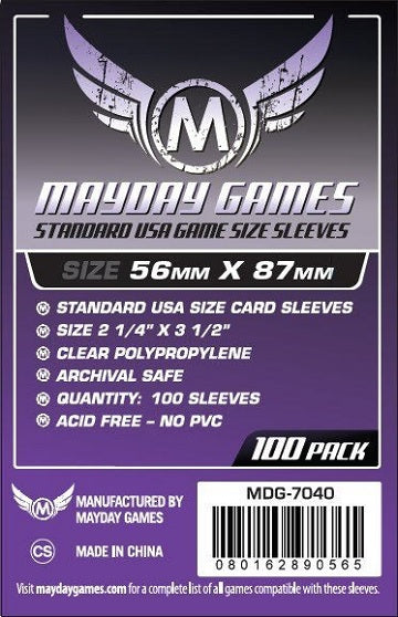 Mayday Sleeves: MDG-7040 Standard American 56x87mm (100)