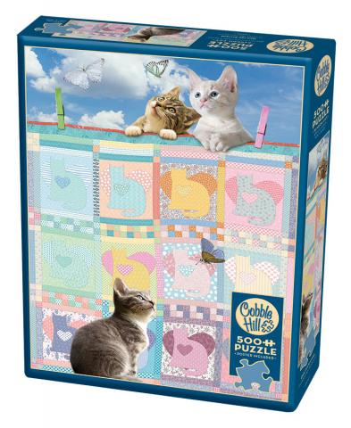Cobble Hill Puzzle 500 Piece Quilted Kittens