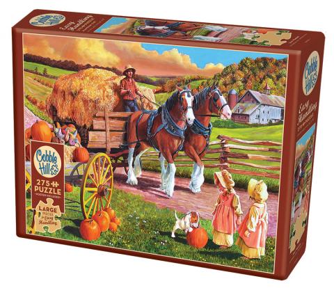 Cobble Hill Puzzle 275 Pc Easy Handling Hay Wagon