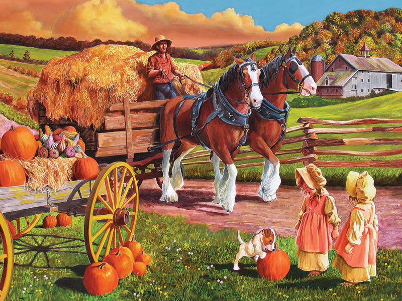 Cobble Hill Puzzle 275 Pc Easy Handling Hay Wagon