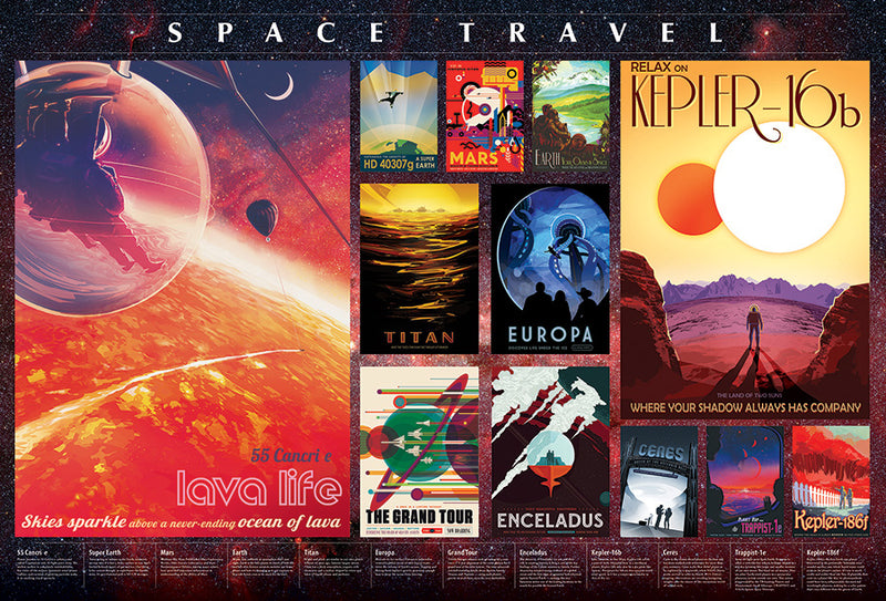 Cobble Hill Puzzle 2000 Piece Space Travel Posters
