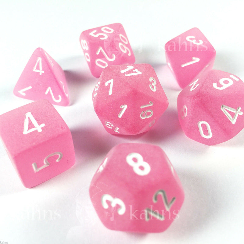Chessex Poly Frosted Pink/white