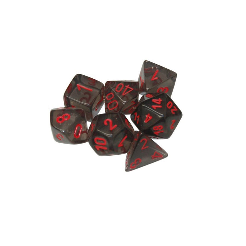 Chessex Poly Translucent Smoke/red (new)