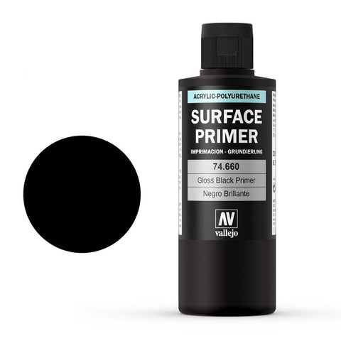 Vallejo Surface Primer 200ml Gloss Black